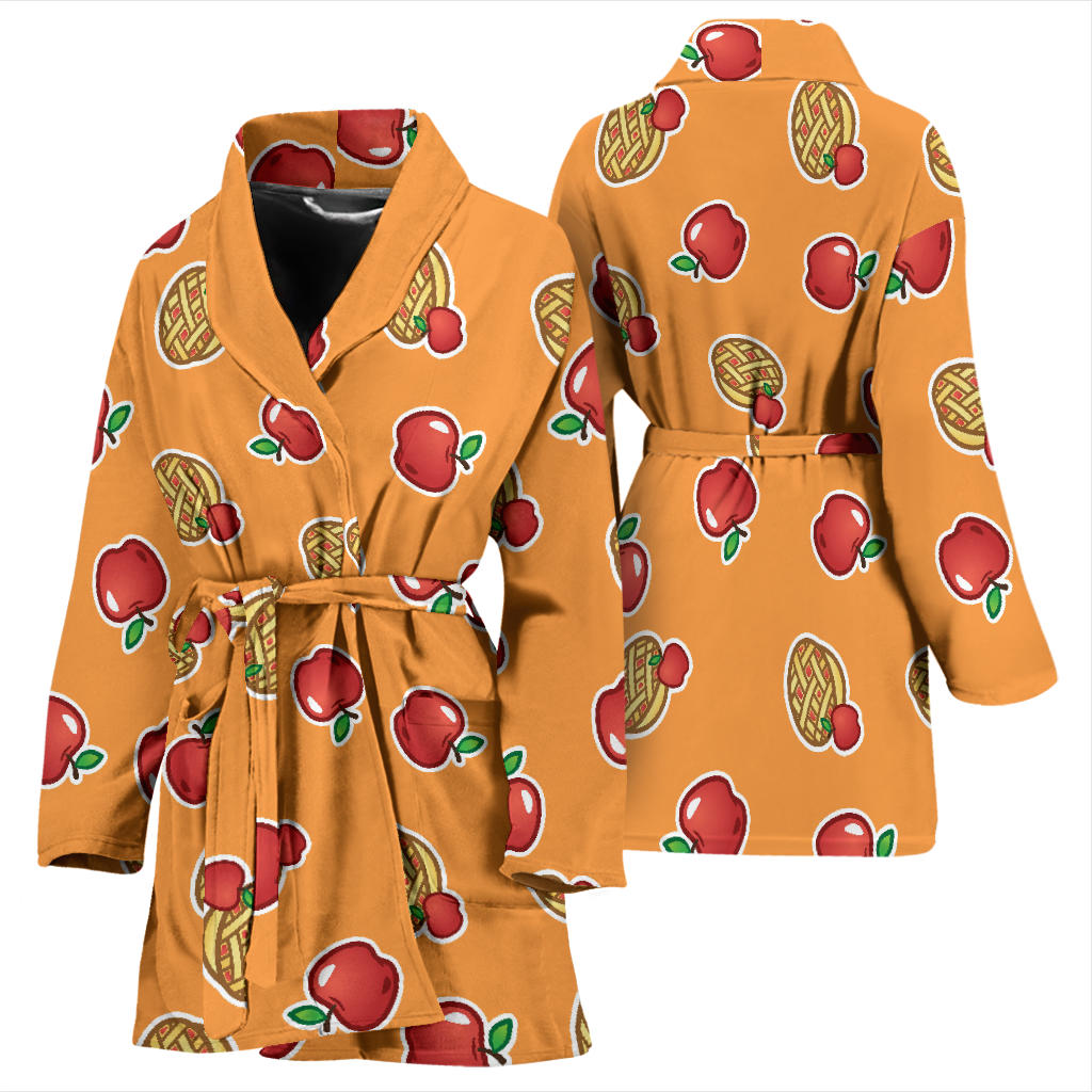 Apple Pie Pattern Print Design 02 Women Bathrobe