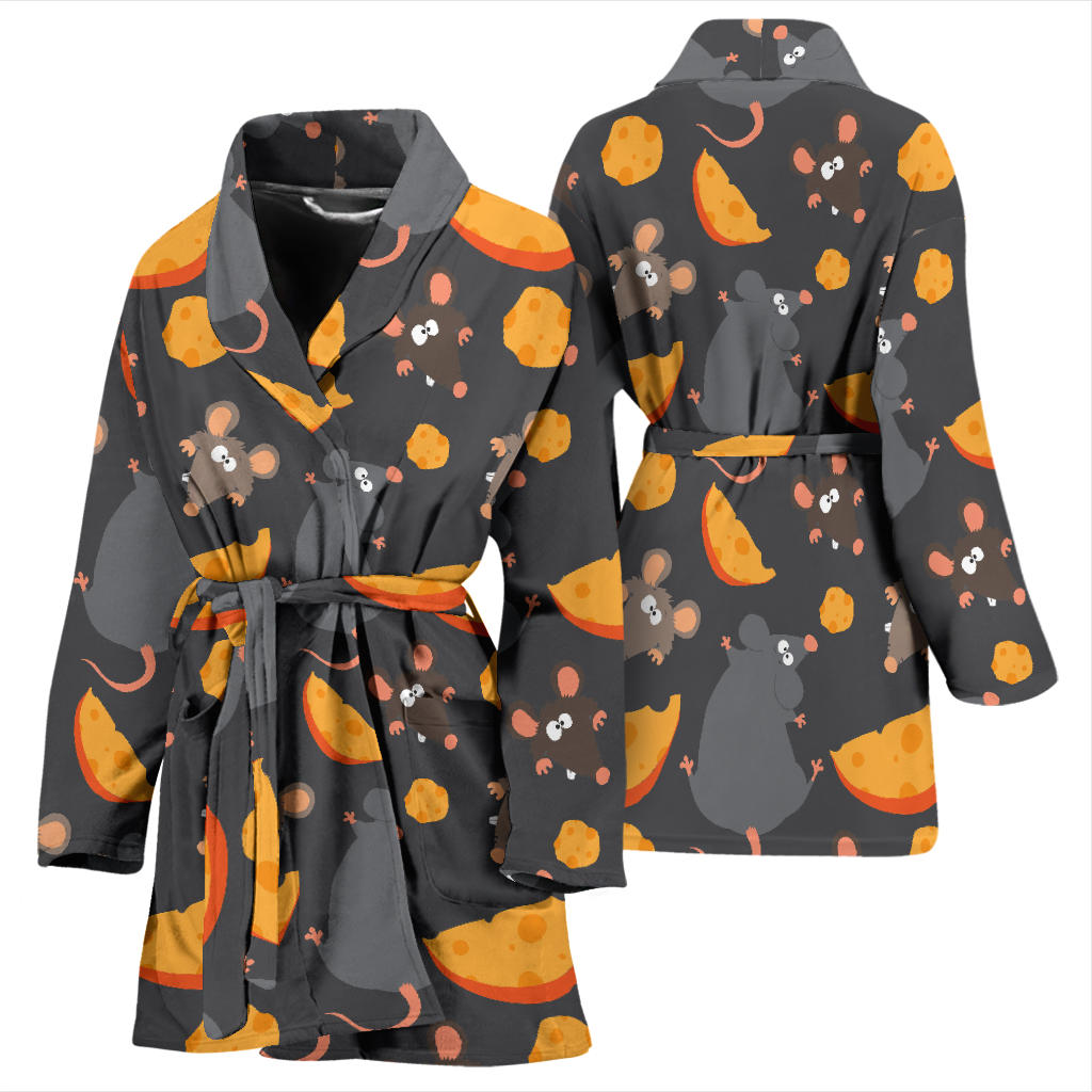 Rat Pattern Print Design 04 Women Bathrobe