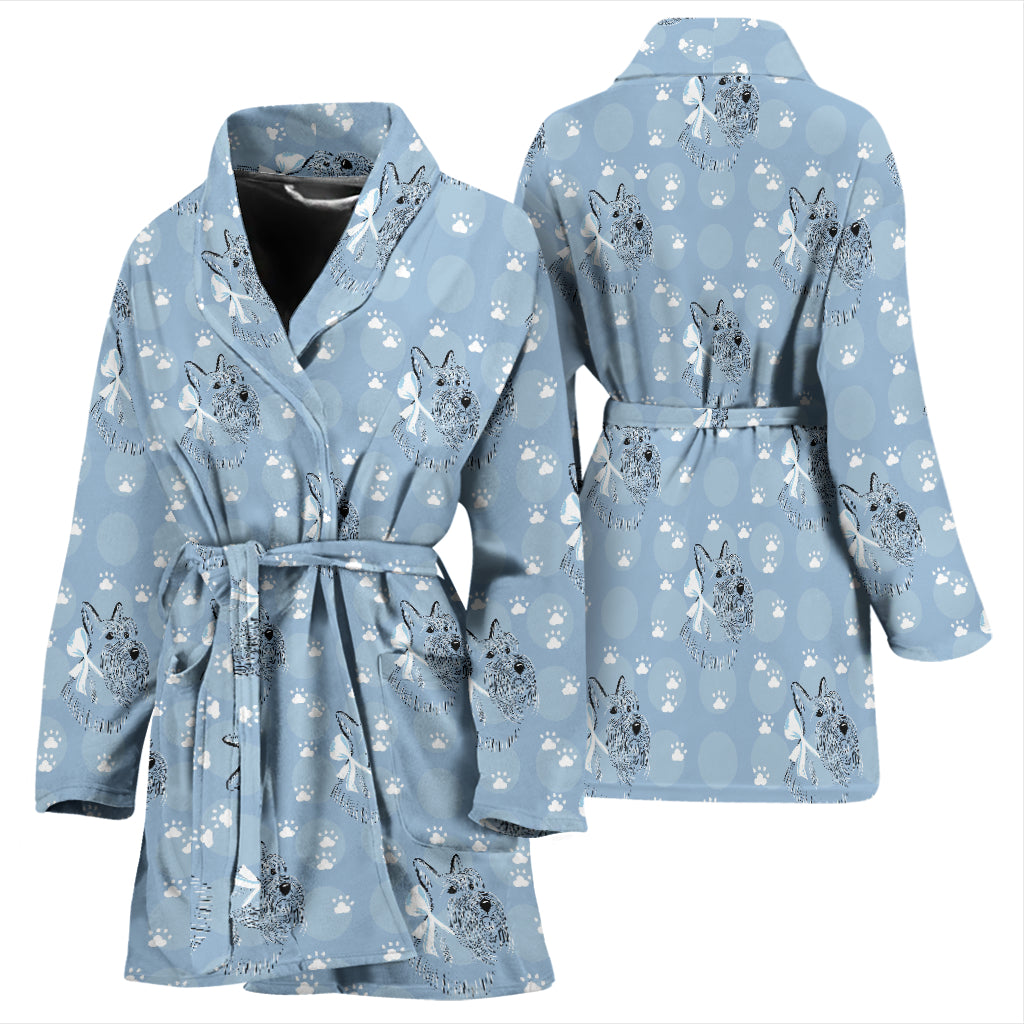 Scottish Terriers Print Design LKS308 Women Bathrobe