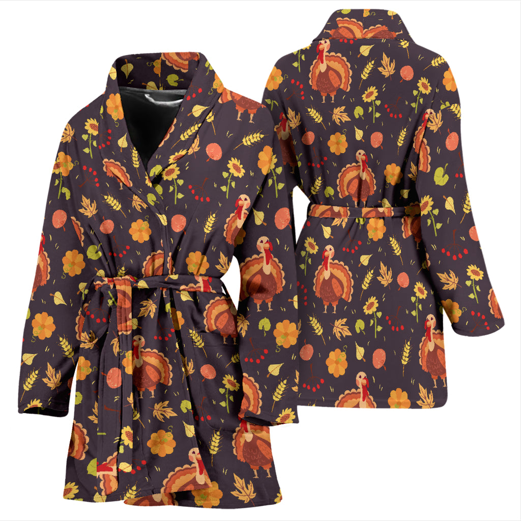 Thanksgiving Print Design LKS305 Women Bathrobe