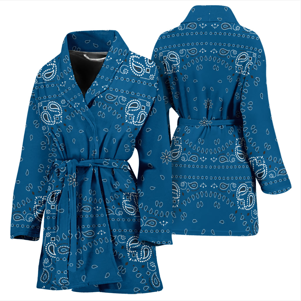 Bandana Blue Print Design LKS301 Women Bathrobe