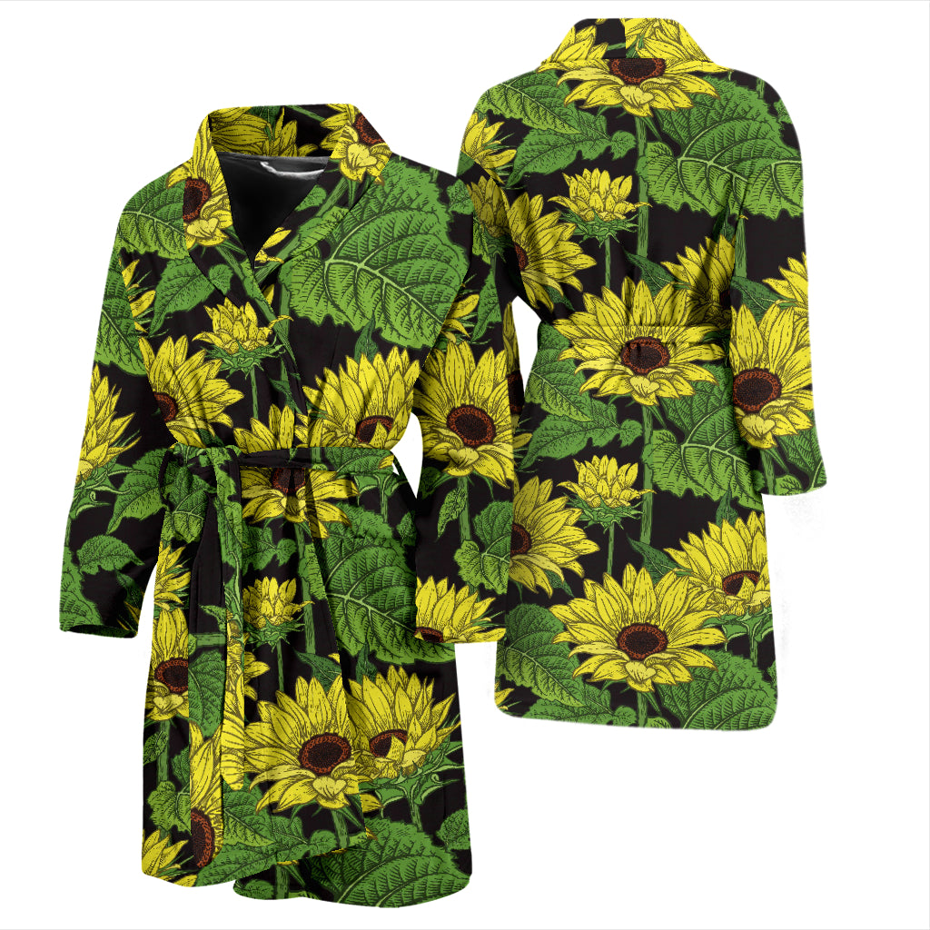 Sunflower Print Design LKS3010 Men Bathrobe
