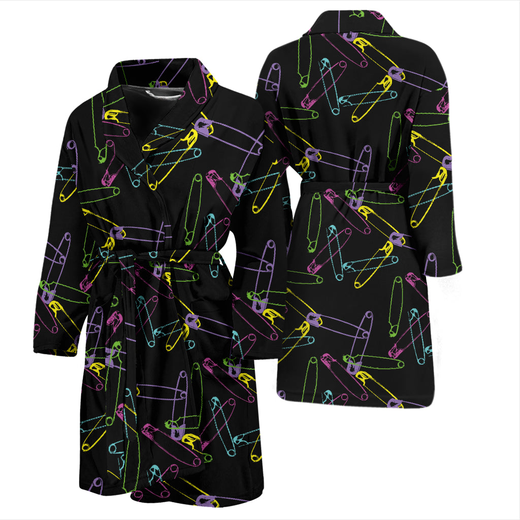 Safety Pin Print Design LKS304 Men Bathrobe