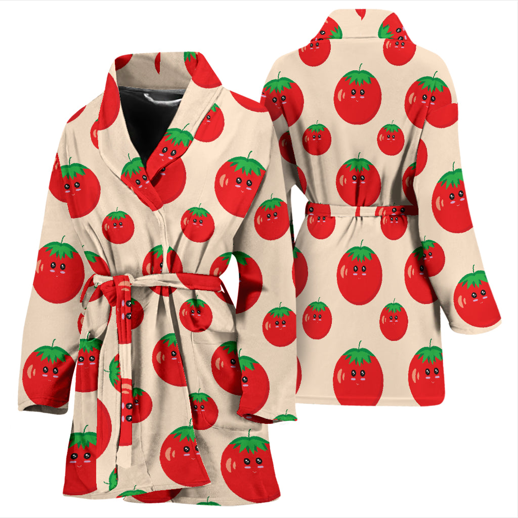 Tomato Print Design LKS308 Women Bathrobe