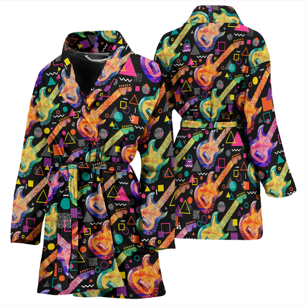 Electric Guitar Print Design LKS403 Women Bathrobe