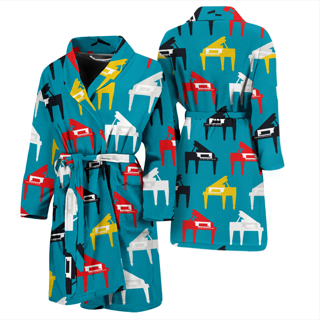 Piano Print Design LKS403 Men Bathrobe
