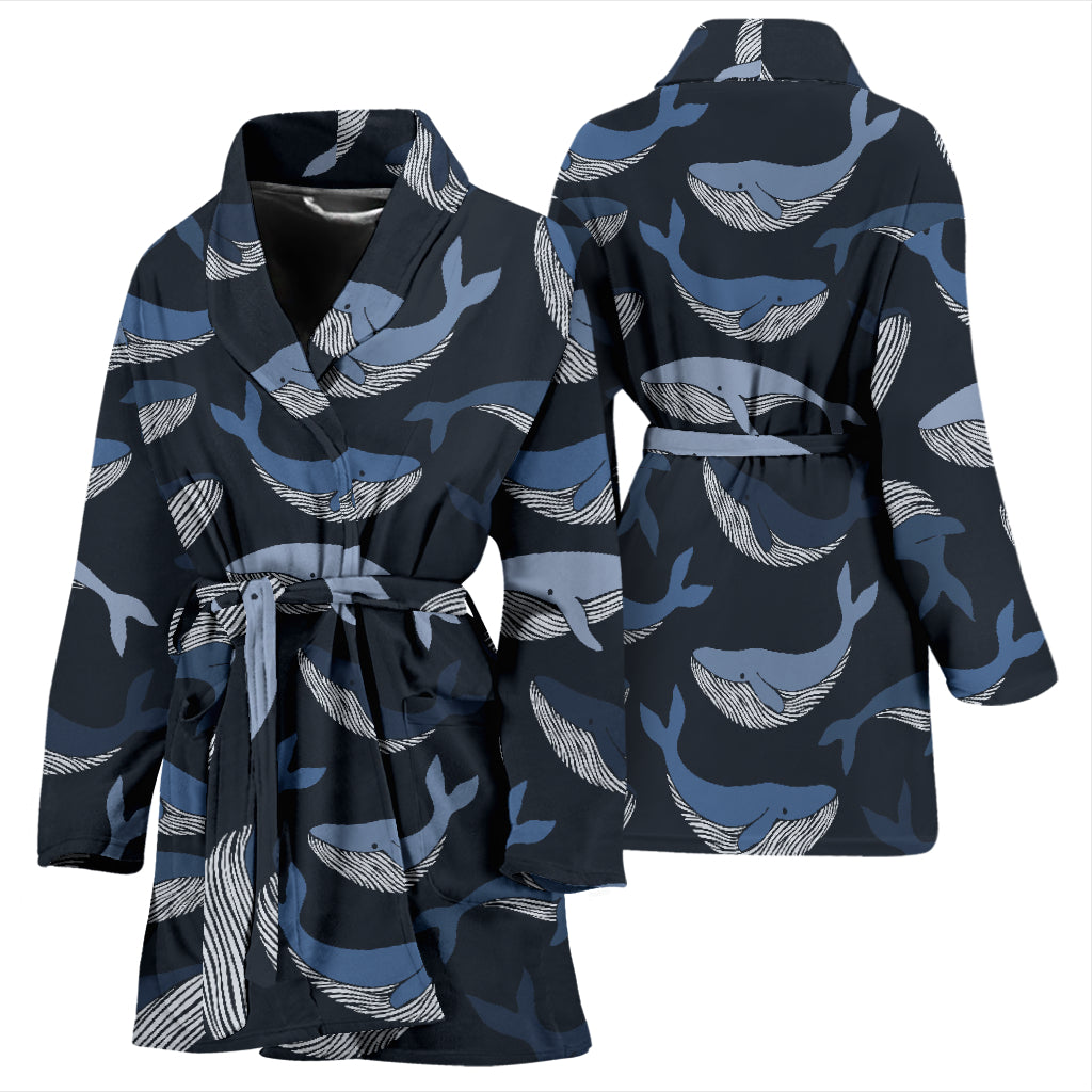 Whale Print Design LKS301 Women Bathrobe