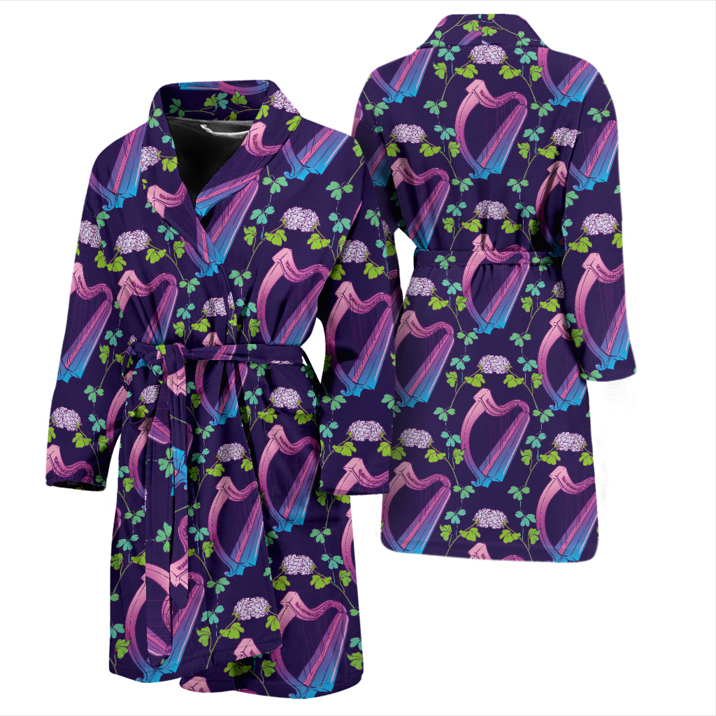 Harp Print Design LKS403 Men Bathrobe