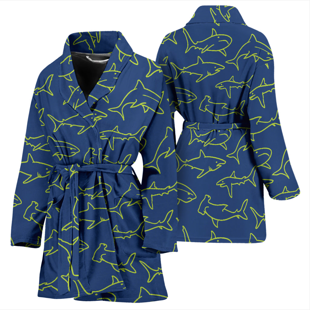 Shark Print Design LKS301 Women Bathrobe