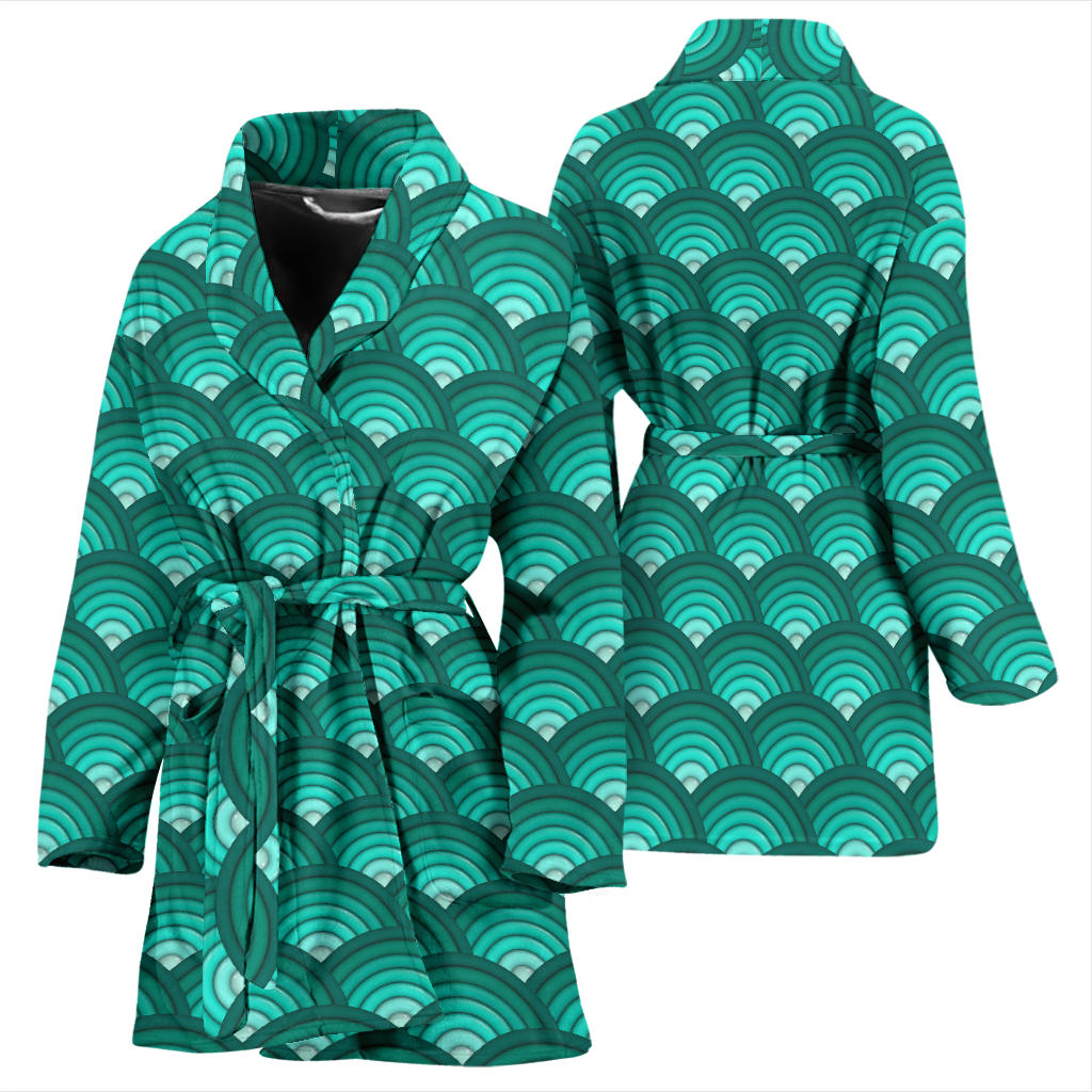 Scales Pattern Print Design 01 Women Bathrobe