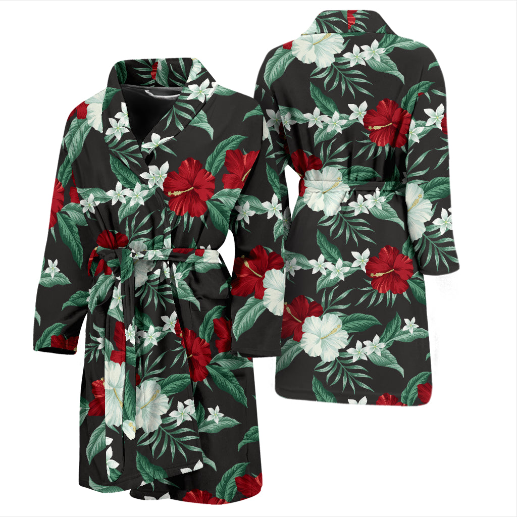 Tropical Flower Print Design LKS303 Men Bathrobe