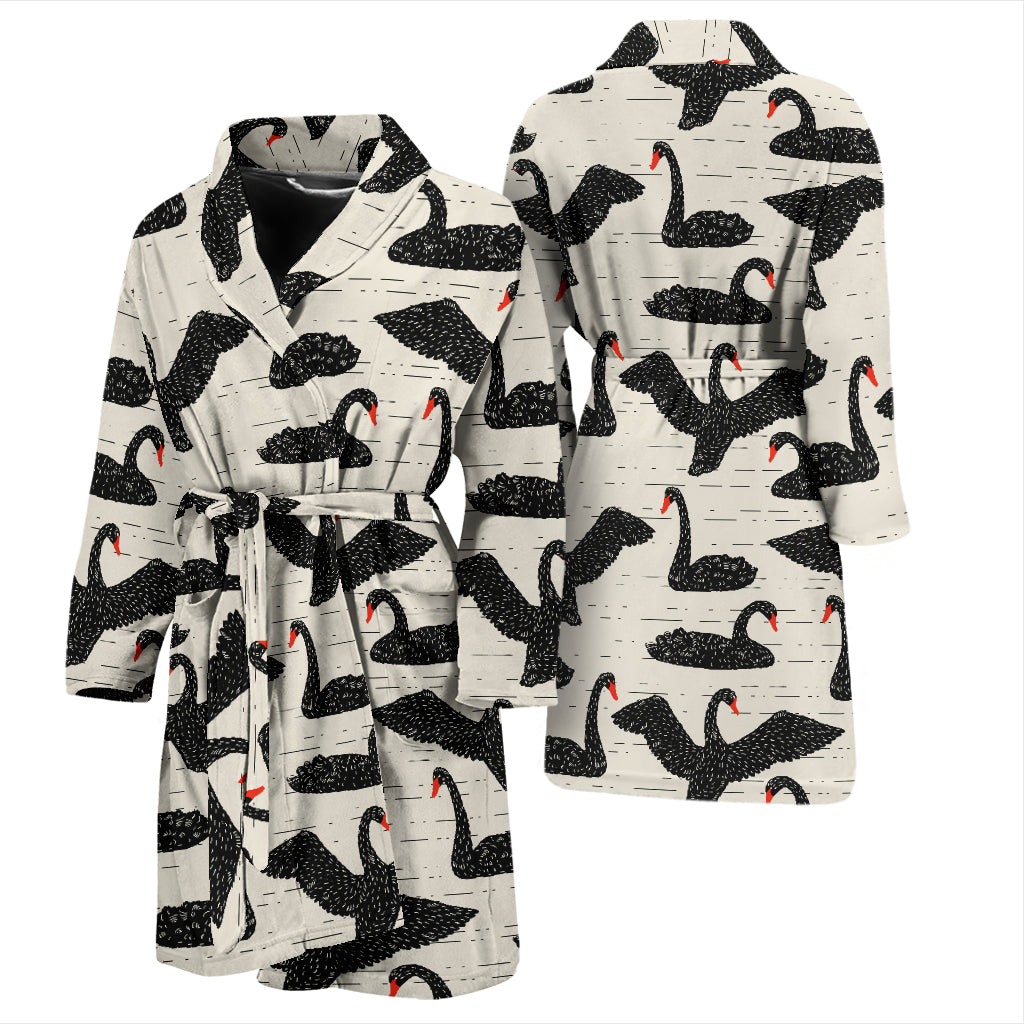 Swan Print Design LKS402 Men Bathrobe