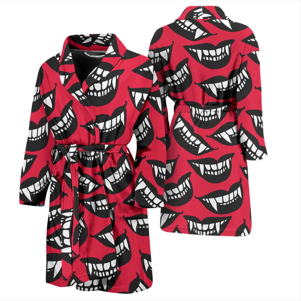 Vampire Lips Print Design LKS305 Men Bathrobe