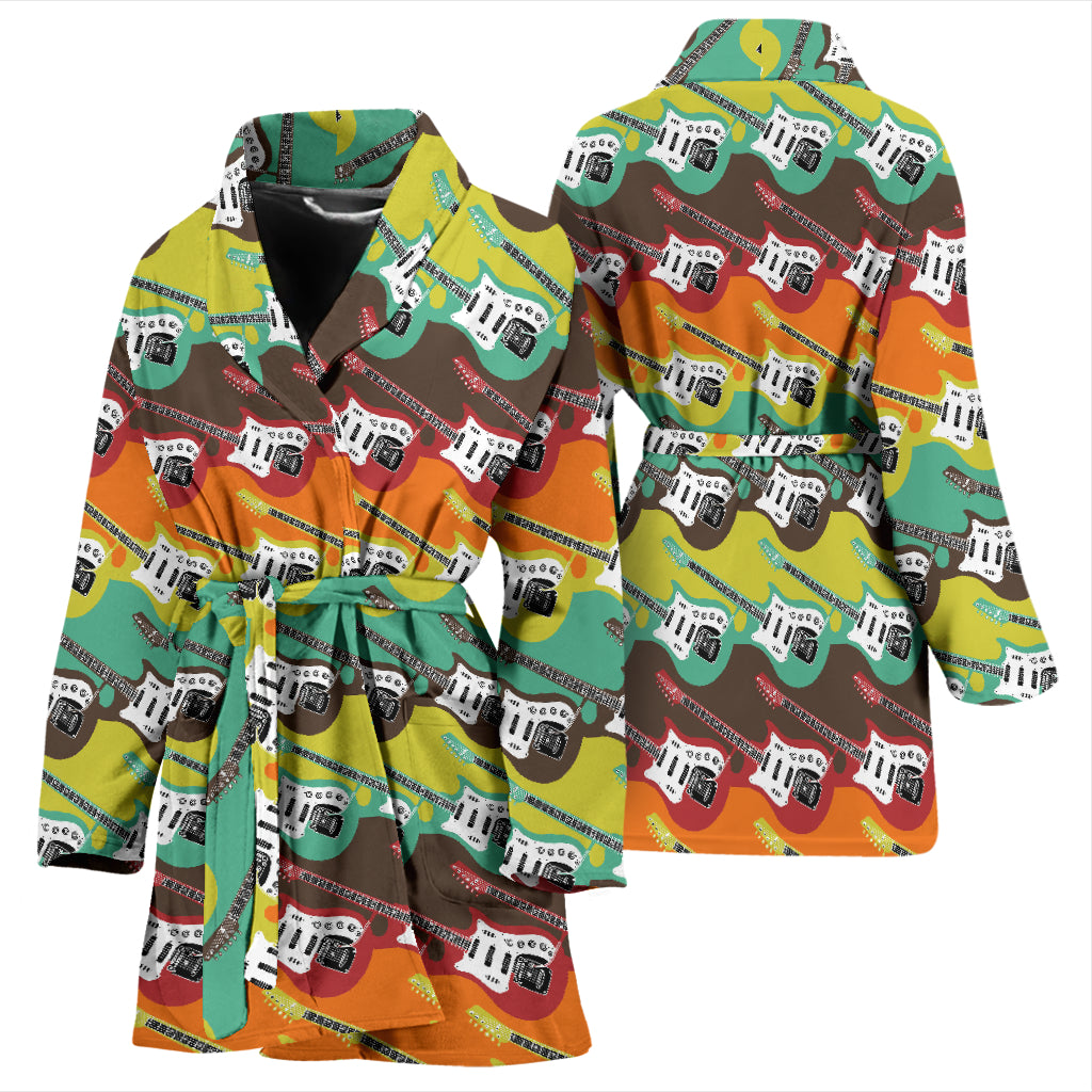 Electric Guitar Print Design LKS401 Women Bathrobe