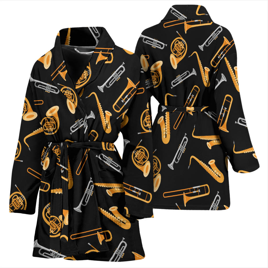 Jazz Pattern Print Design 01 Women Bathrobe
