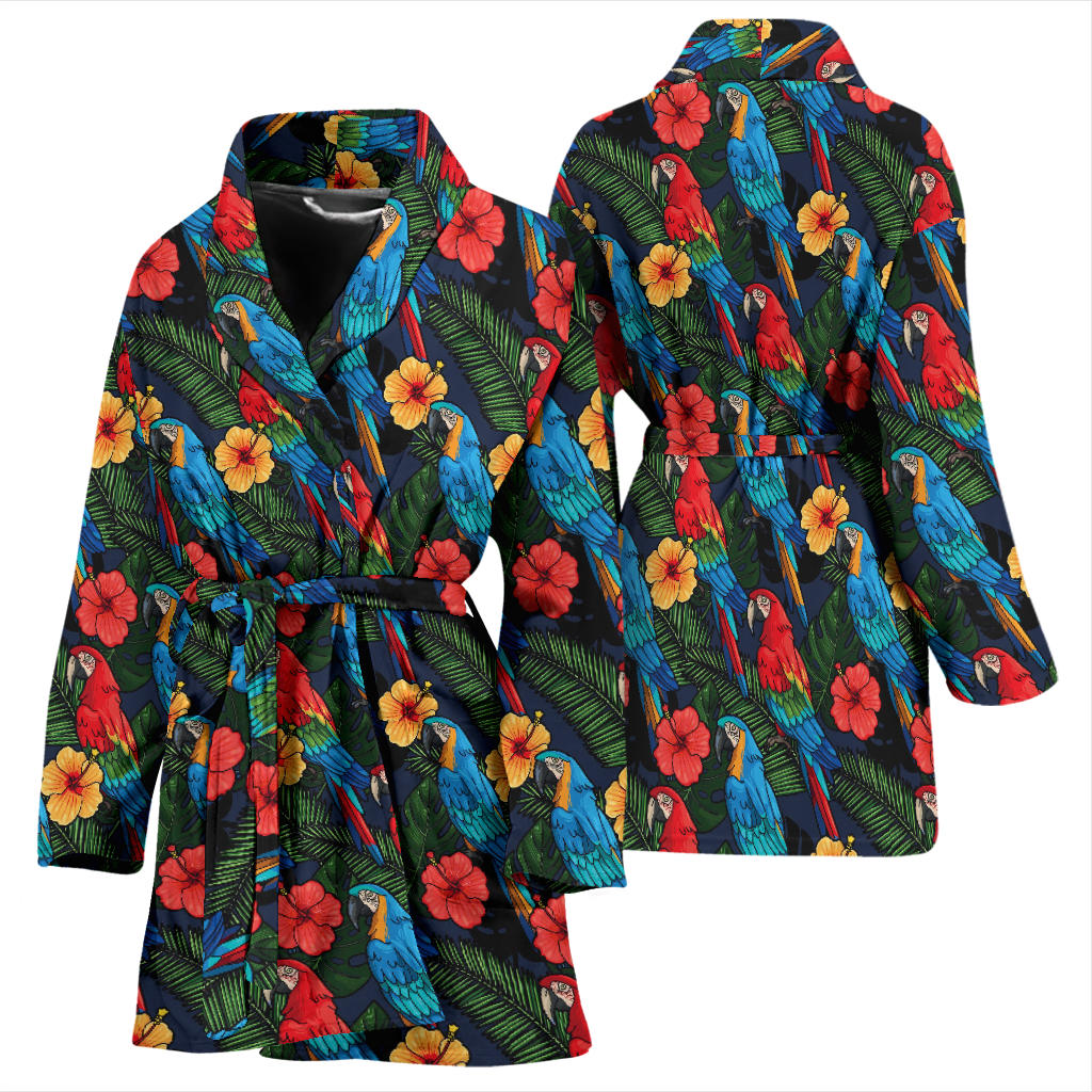 Parrot Pattern Print Design A01 Women Bathrobe