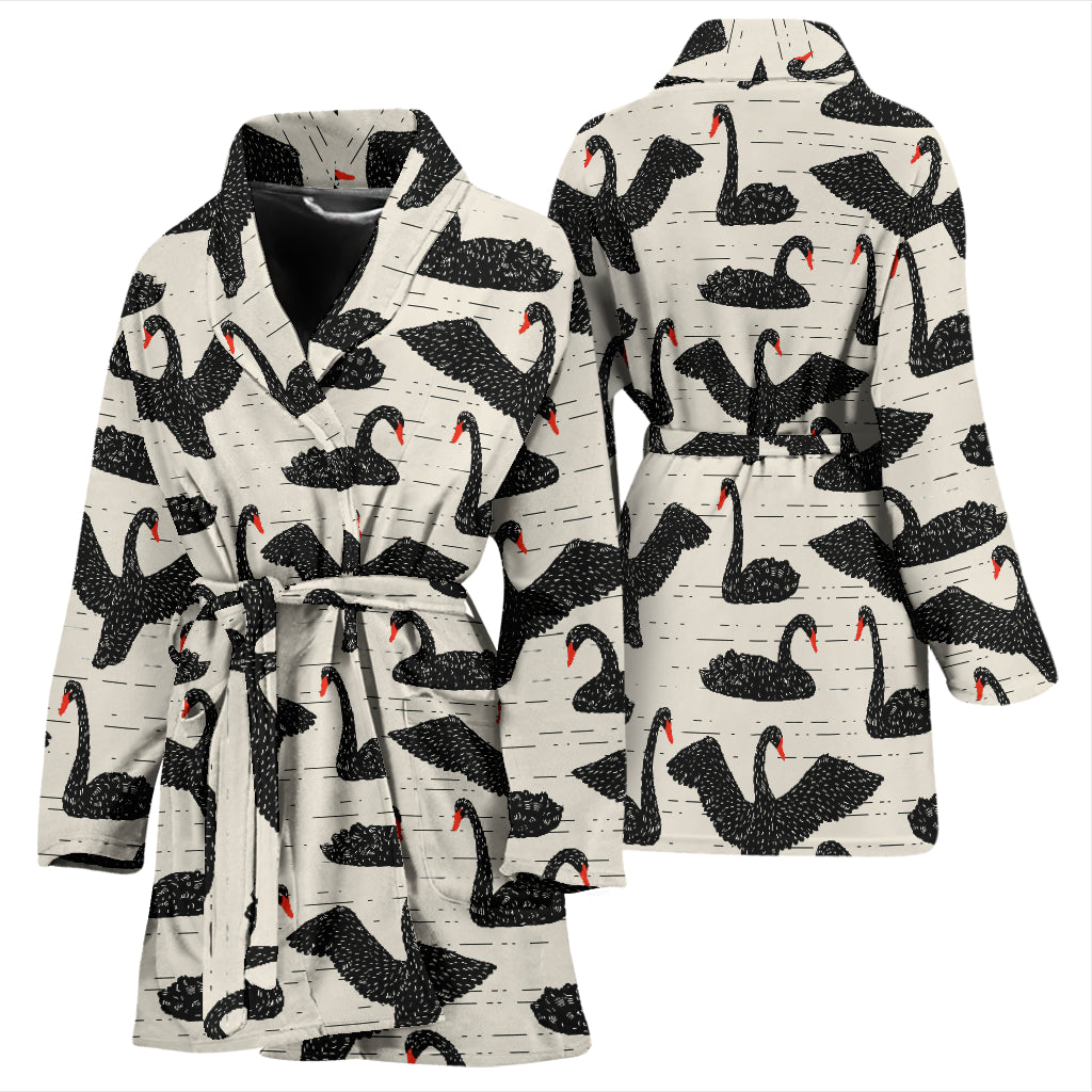 Swan Print Design LKS402 Women Bathrobe