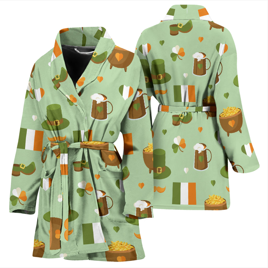 St Patricks Day Print Design LKS302 Women Bathrobe
