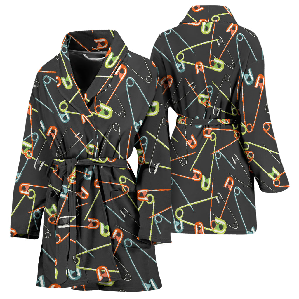 Safety Pin Print Design LKS301 Women Bathrobe
