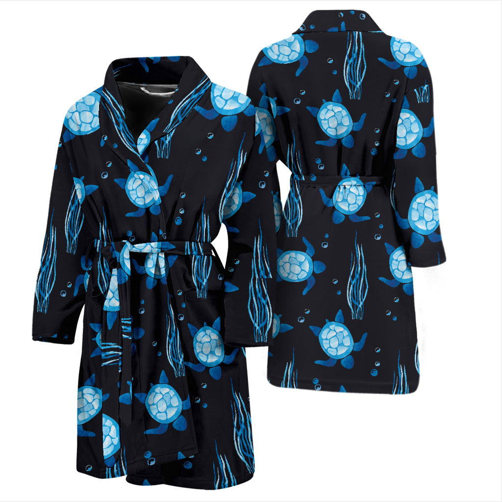 Sea Turtle Print Design LKS3013 Men Bathrobe