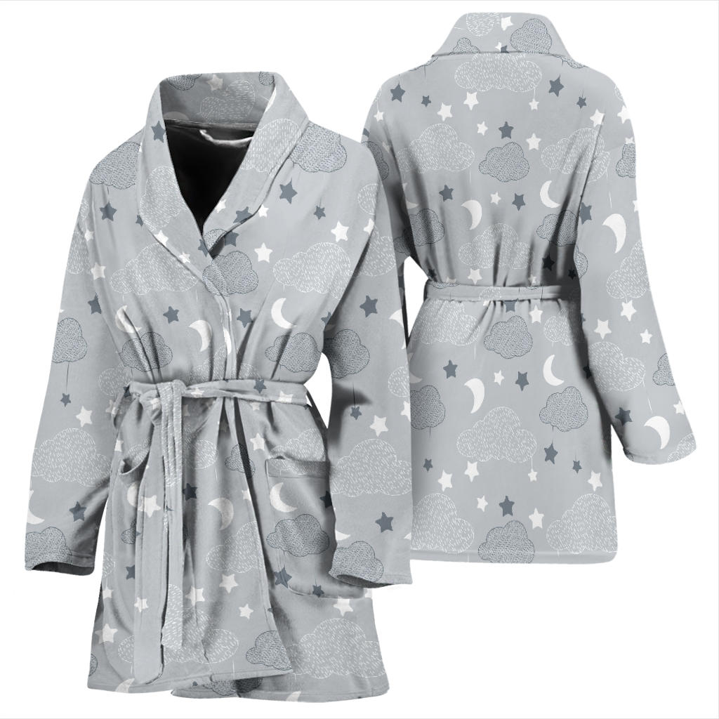 Cloud Pattern Print Design 04 Women Bathrobe