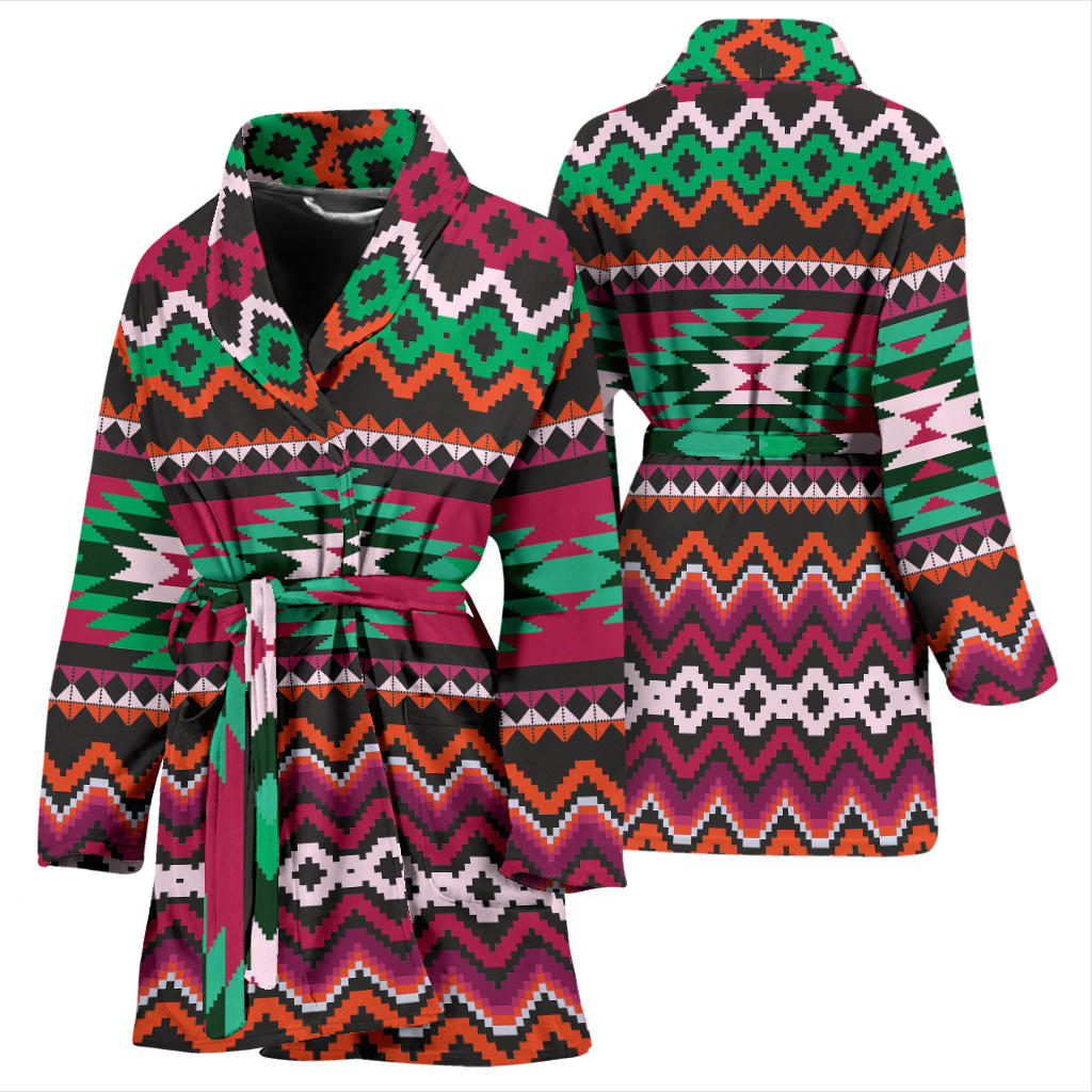 Mexican Pattern Print Design 01 Women Bathrobe