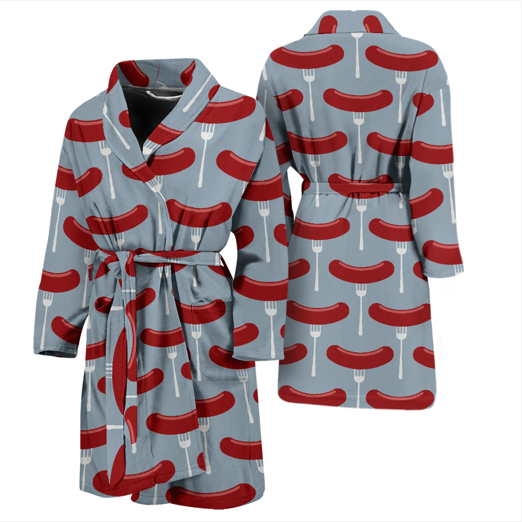 Sausage Print Design LKS301 Men Bathrobe