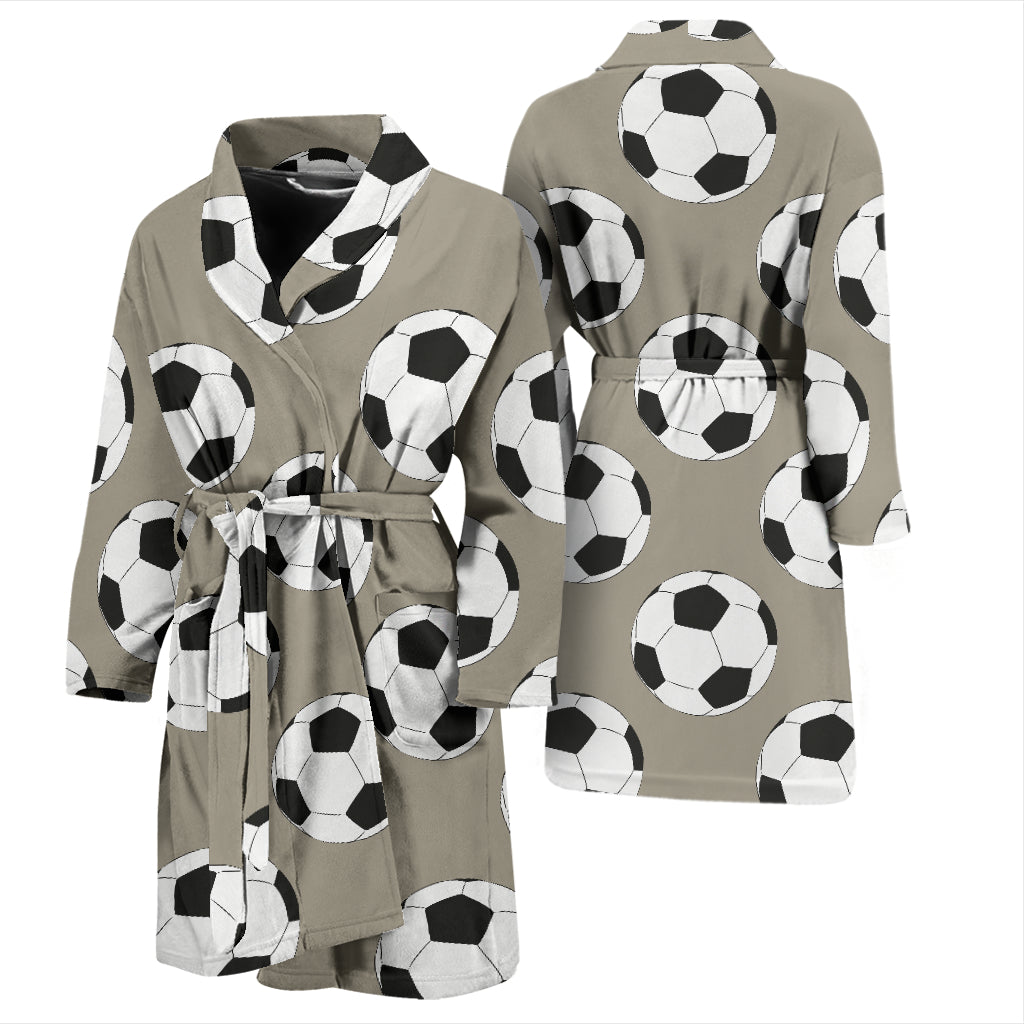 Soccer Ball Print Design LKS302 Men Bathrobe