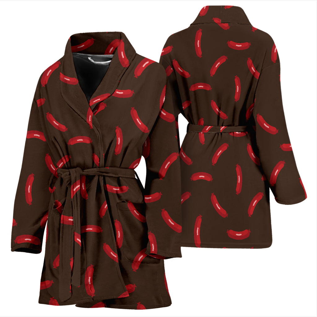 Sausage Print Design LKS302 Women Bathrobe