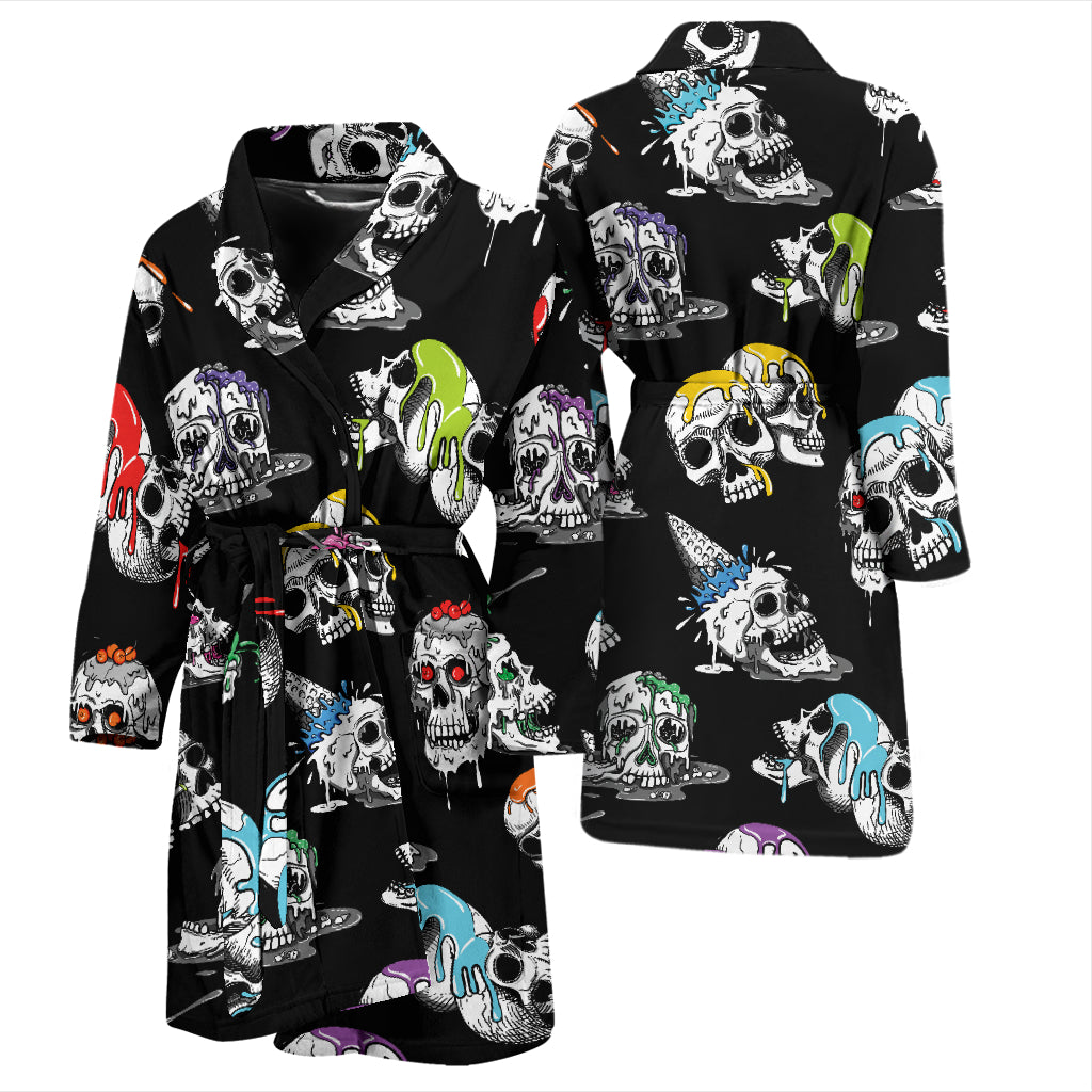 Skull Print Design LKS3013 Men Bathrobe