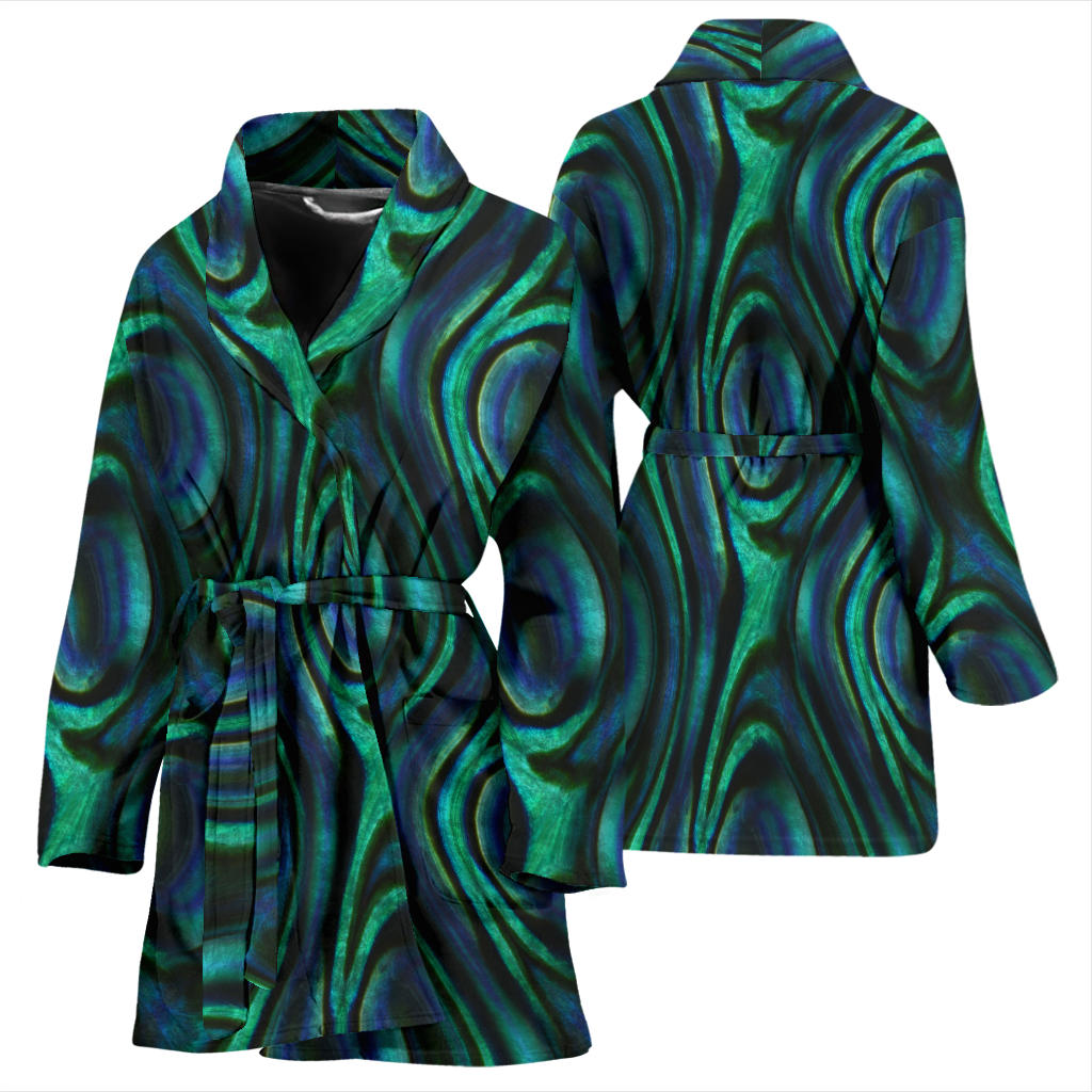 Abalone Pattern Print Design 01 Women Bathrobe