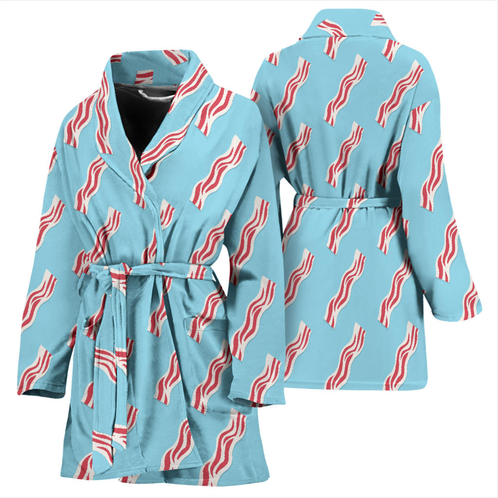 Bacon Pattern Print Design 03 Women Bathrobe