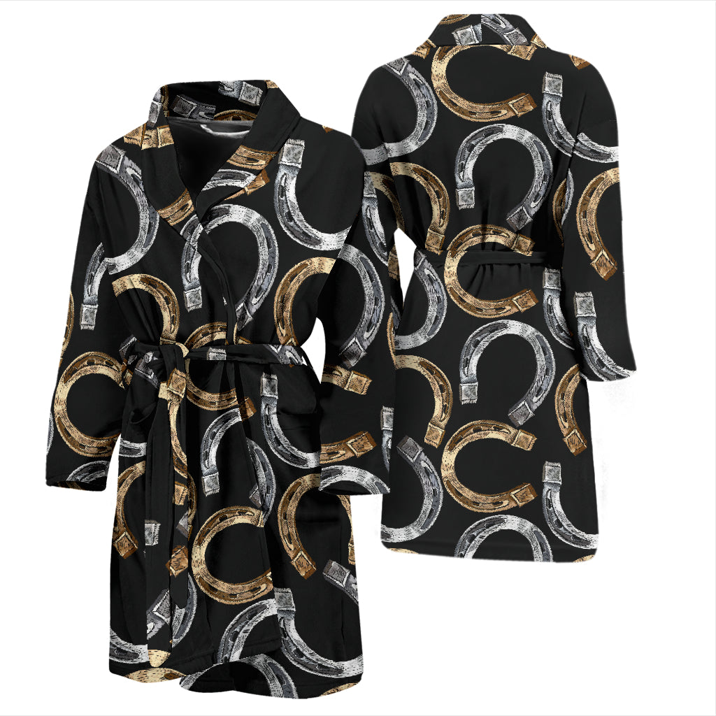 Horseshoe Print Design LKS305 Men Bathrobe