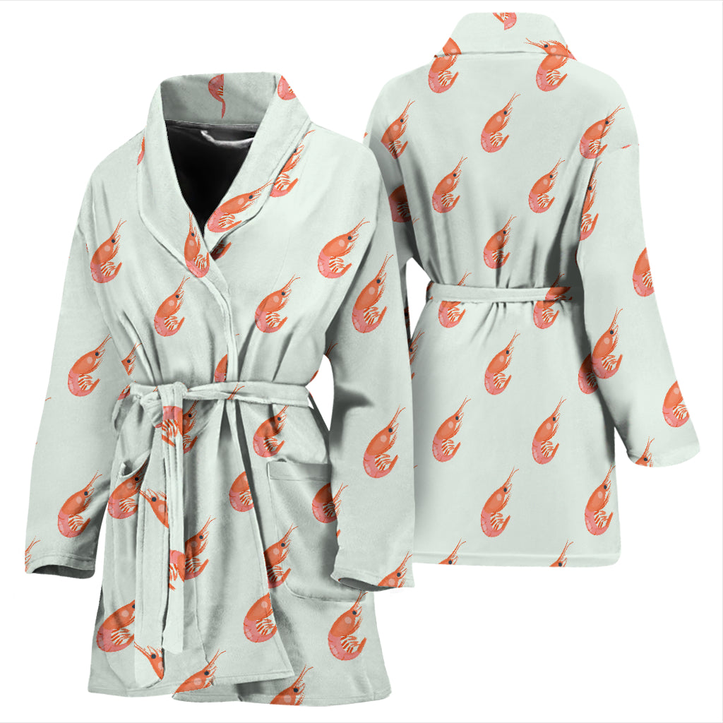 Shrimp Print Design LKS304 Women Bathrobe