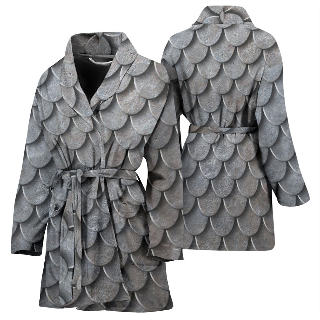 Armor Scales Pattern Print Design 03 Women Bathrobe