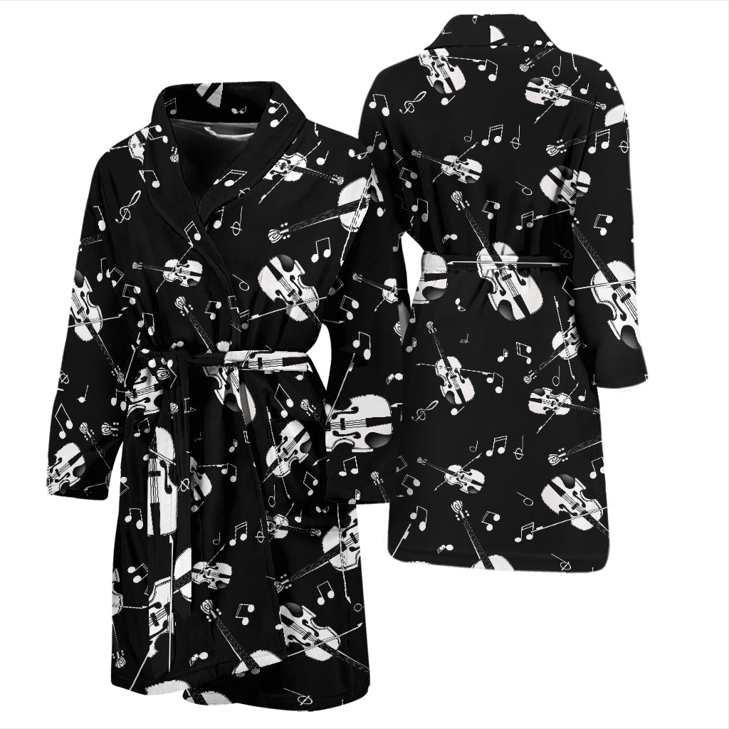 Violin Print Design LKS404 Men Bathrobe