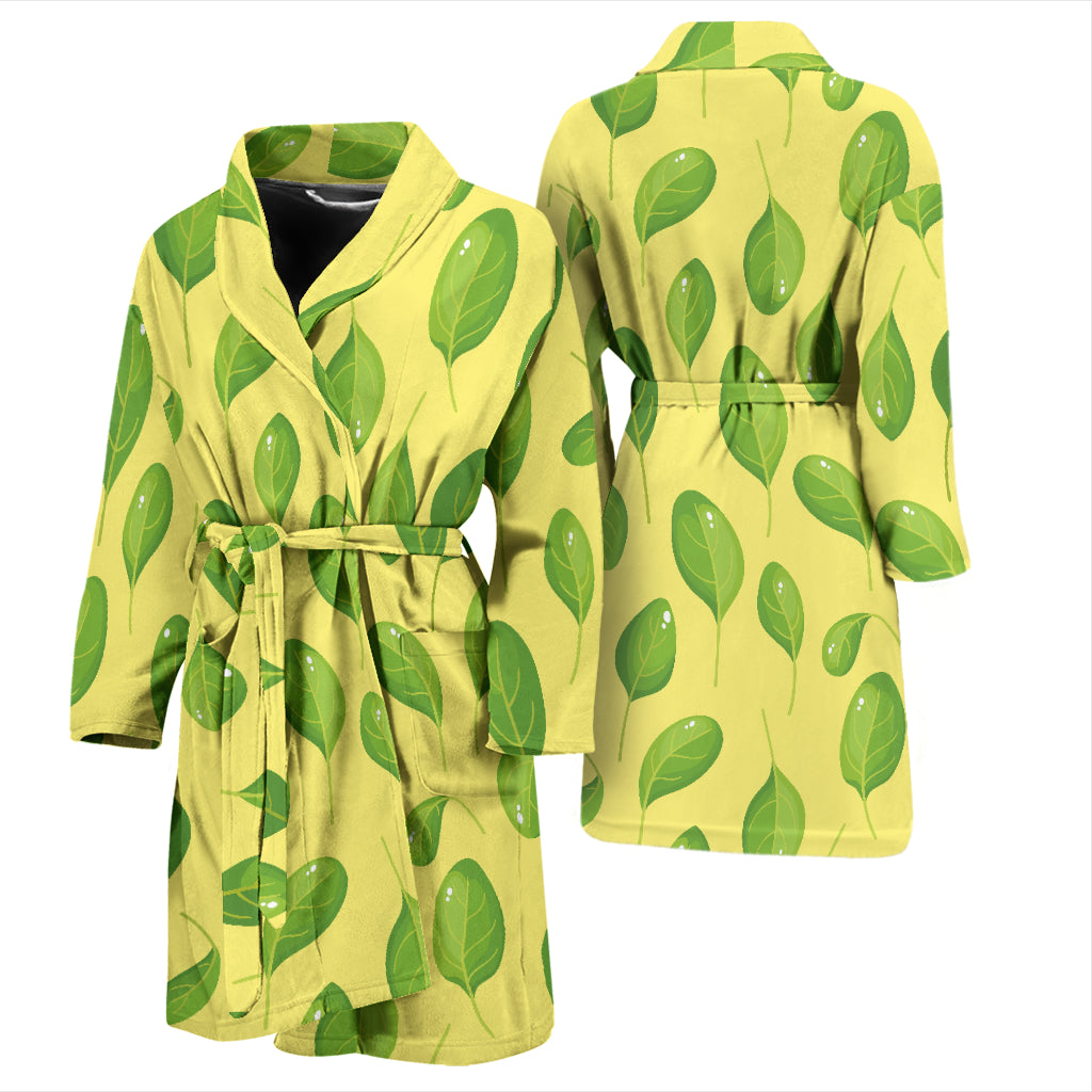 Spinach Print Design LKS302 Men Bathrobe