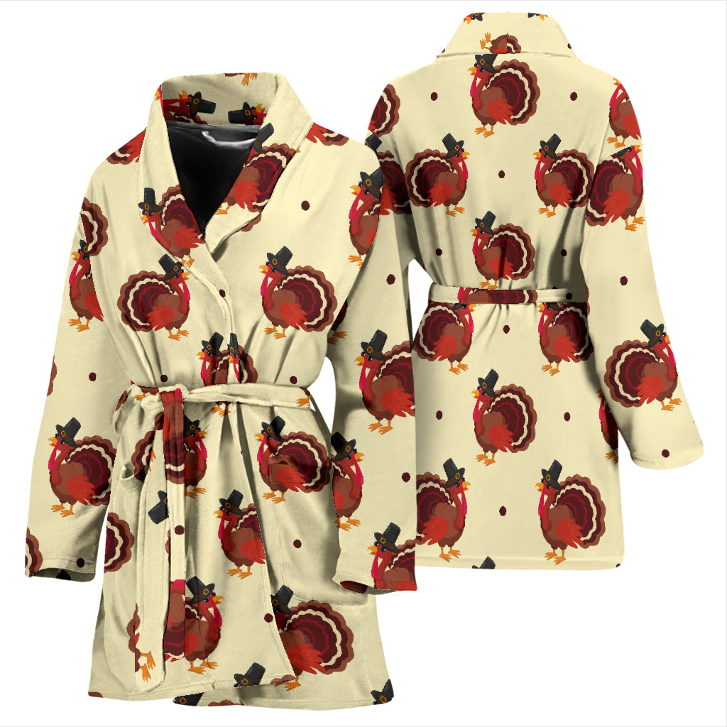 Thanksgiving Print Design LKS3010 Women Bathrobe