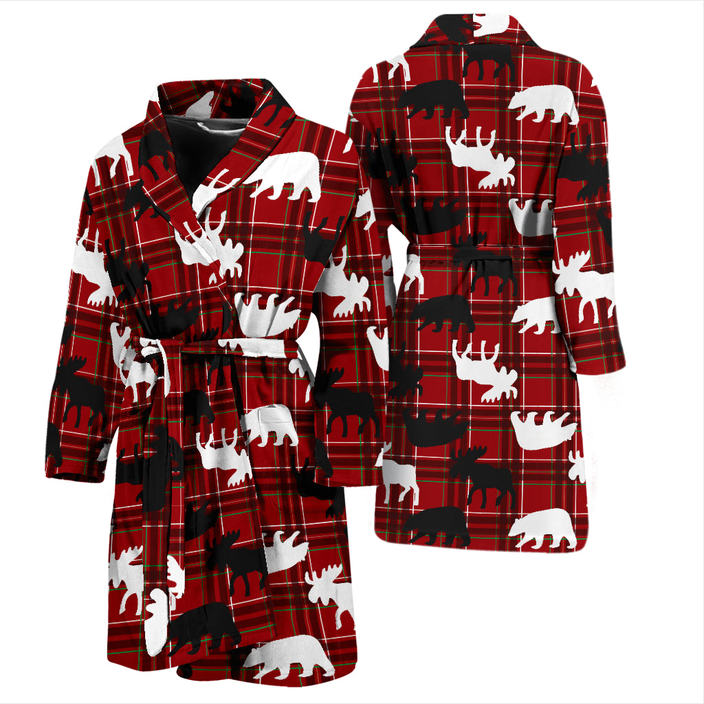 Moose Print Design LKS401 Men Bathrobe