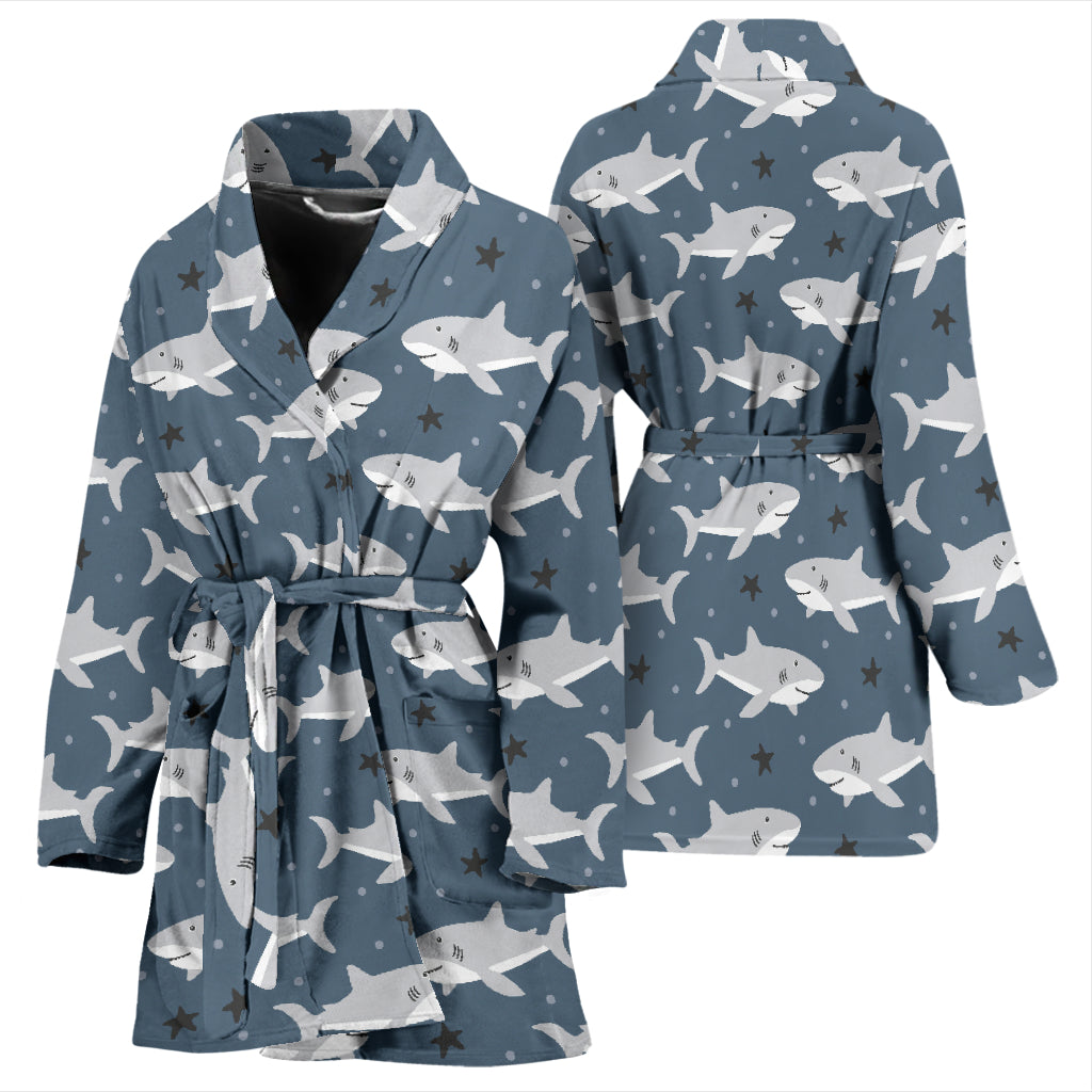 Shark Print Design LKS305 Women Bathrobe