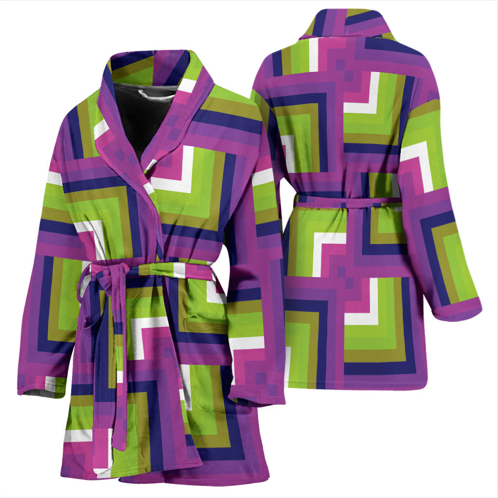 Optical illusion Pattern Print Design A05 Women Bathrobe