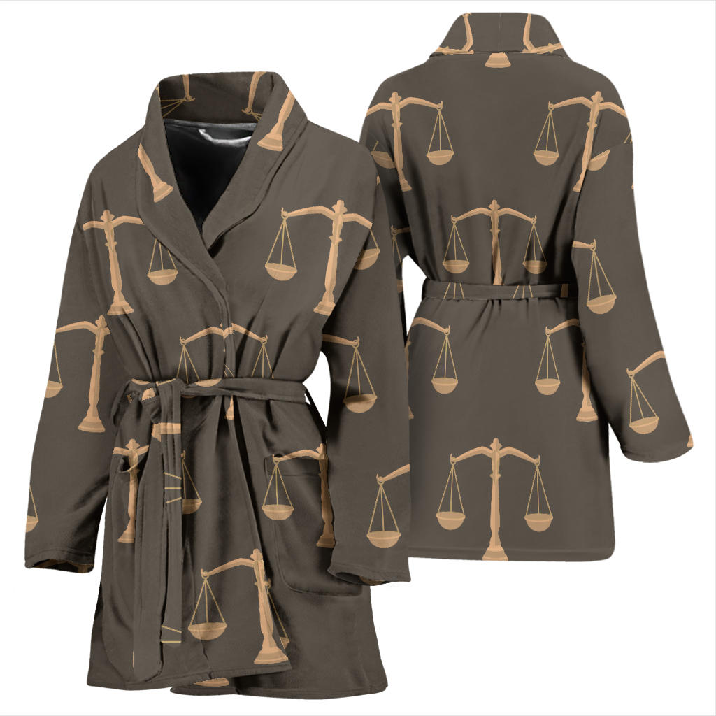 Libra Pattern Print Design 01 Women Bathrobe