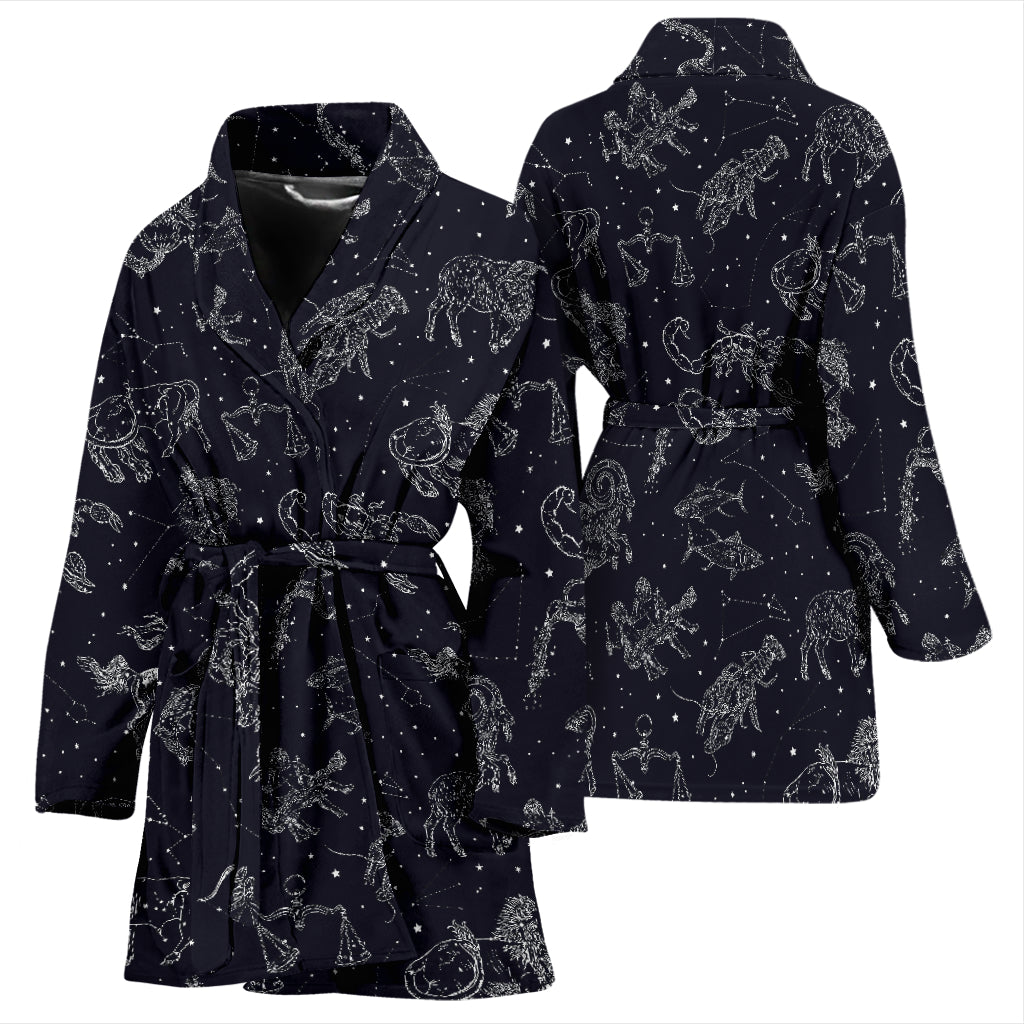 Zodiac Print Design LKS304 Women Bathrobe
