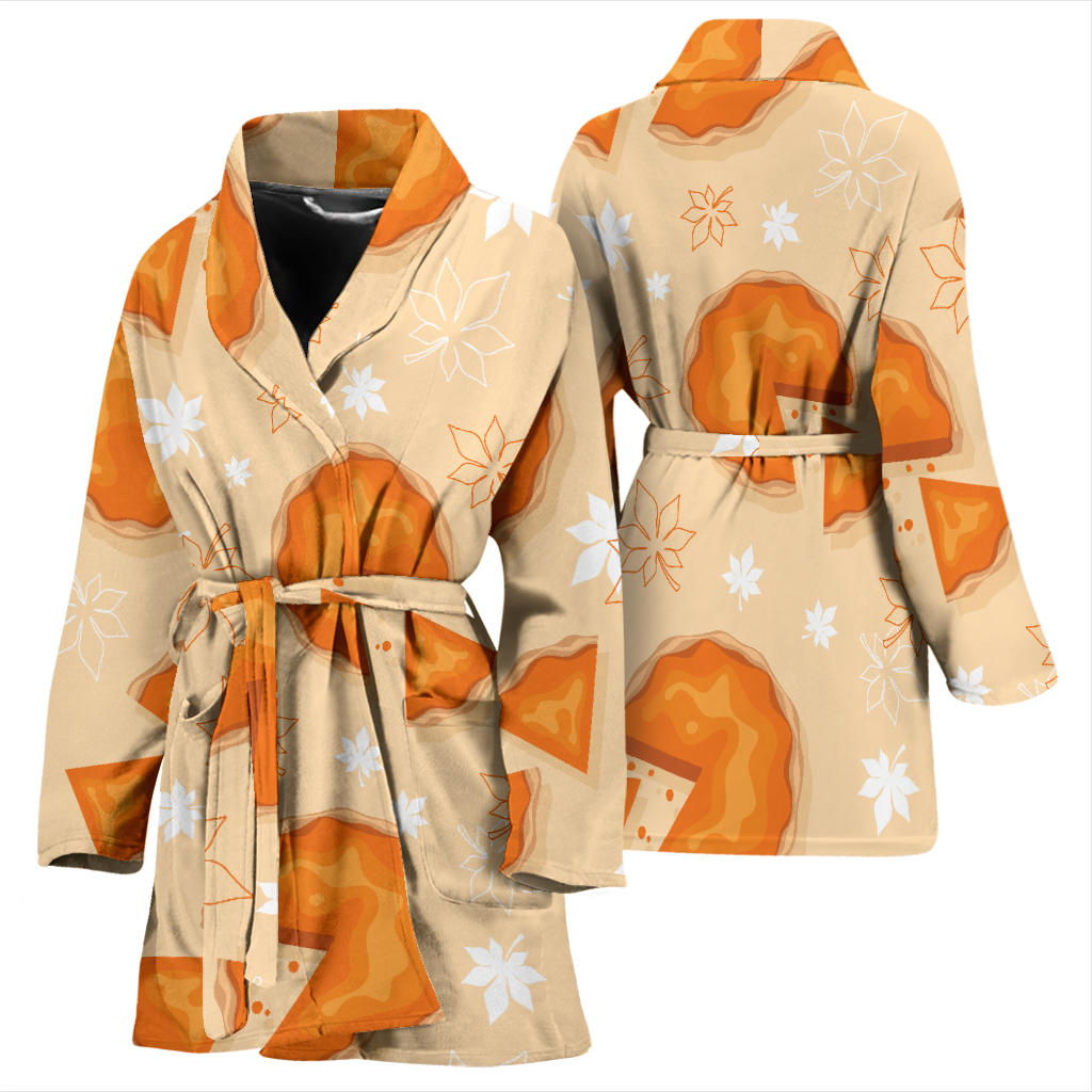 Pie Pattern Print Design A01 Women Bathrobe