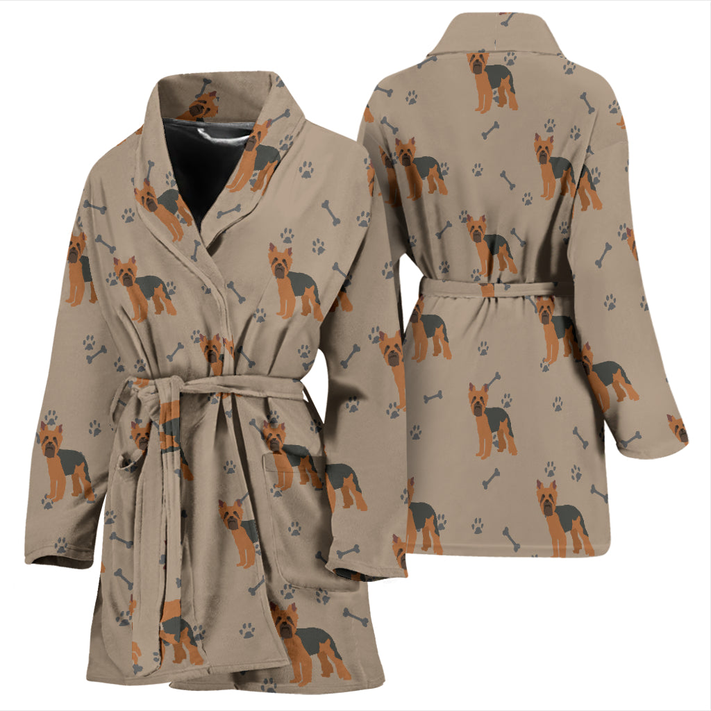 Yorkshire Terriers Print Design LKS305 Women Bathrobe