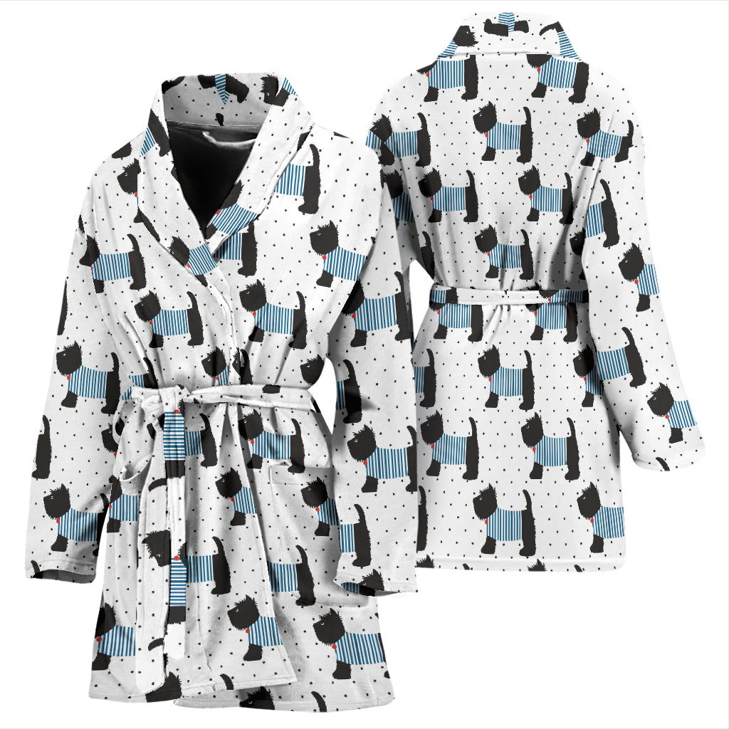 Scottish Terriers Print Design LKS3012 Women Bathrobe