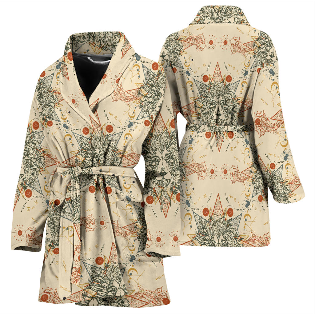 Leo Pattern Print Design 02 Women Bathrobe