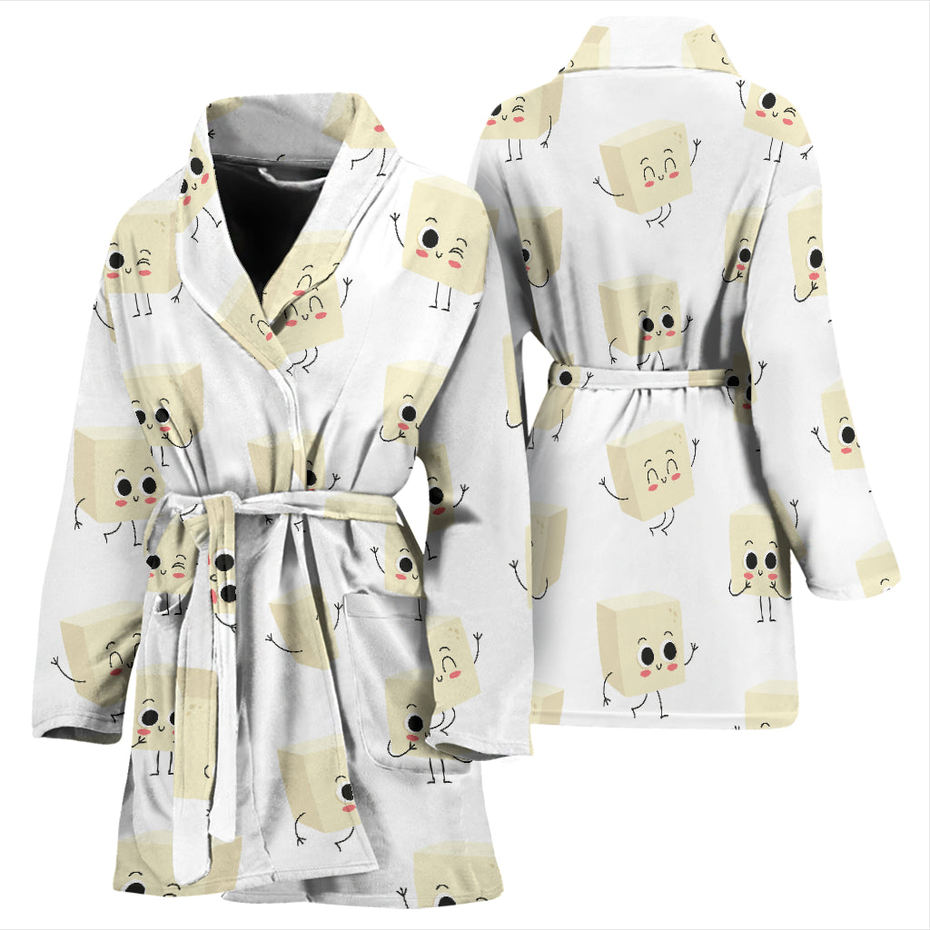 Tofu Print Design LKS301 Women Bathrobe