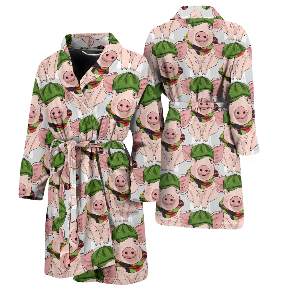 Pig Print Design LKS403 Men Bathrobe