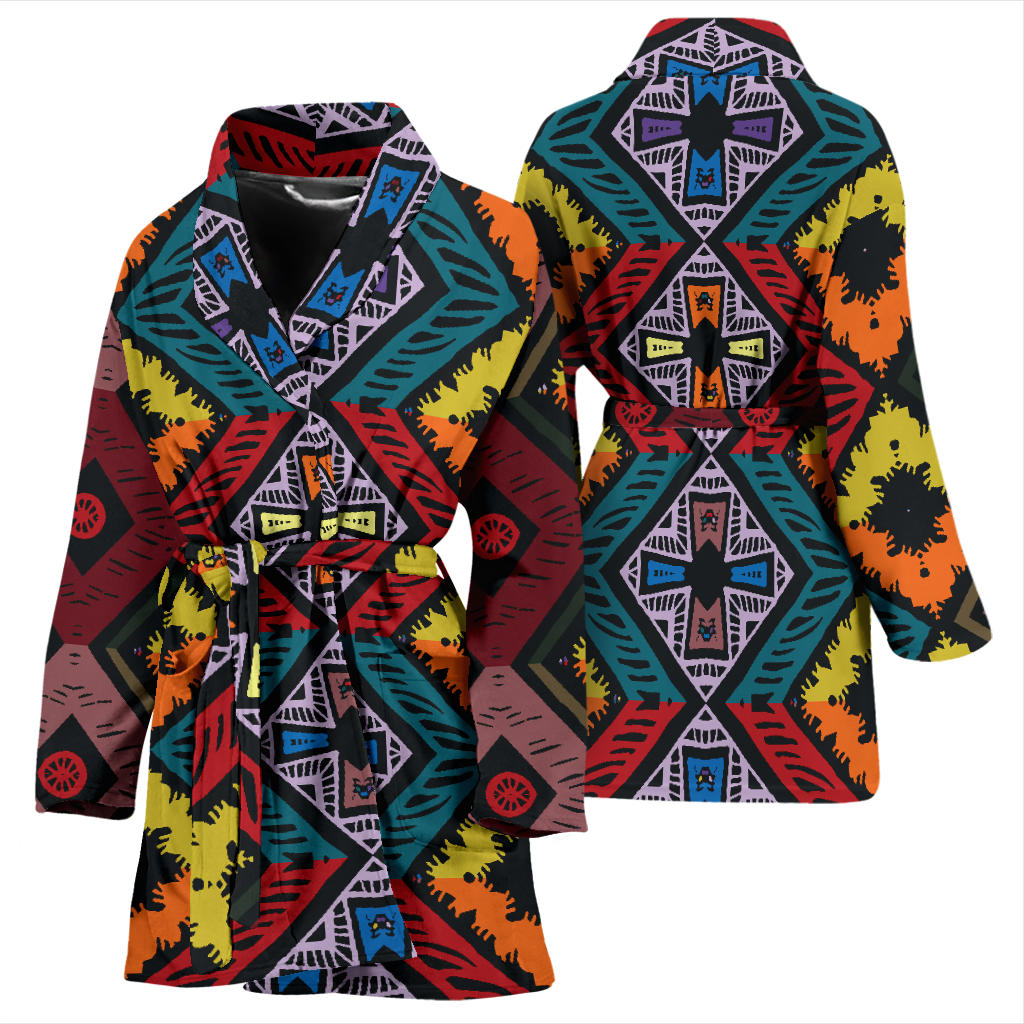 African Pattern Print Design 08 Women Bathrobe